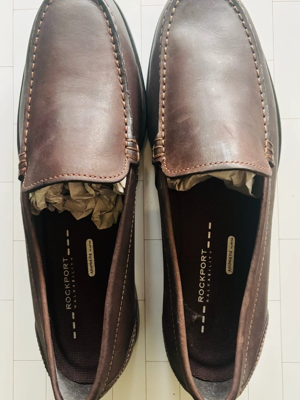 Rockport Men’s Dark Brown Leather Slip-On Loafers